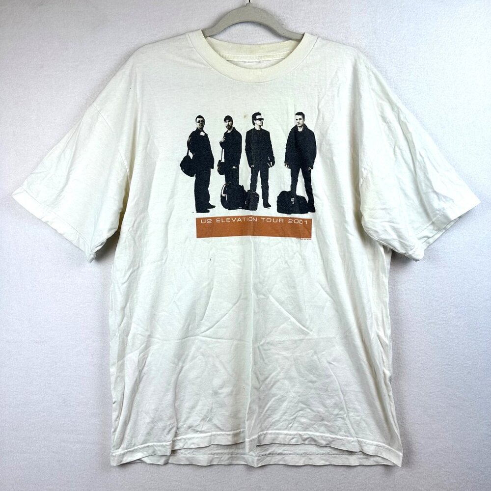 Vintage U2 Elevation Tour 2001 Band Tee Mens Medium Distressed Worn In Grunge